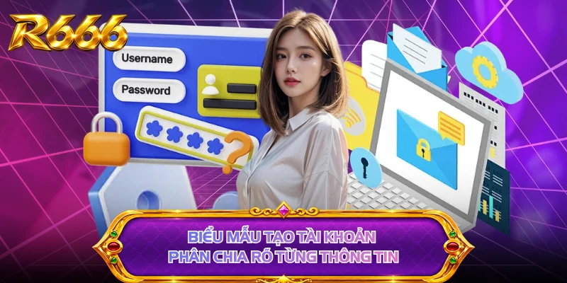 Biểu mẫu tạo tài khoản phân chia rõ từng thông tin
